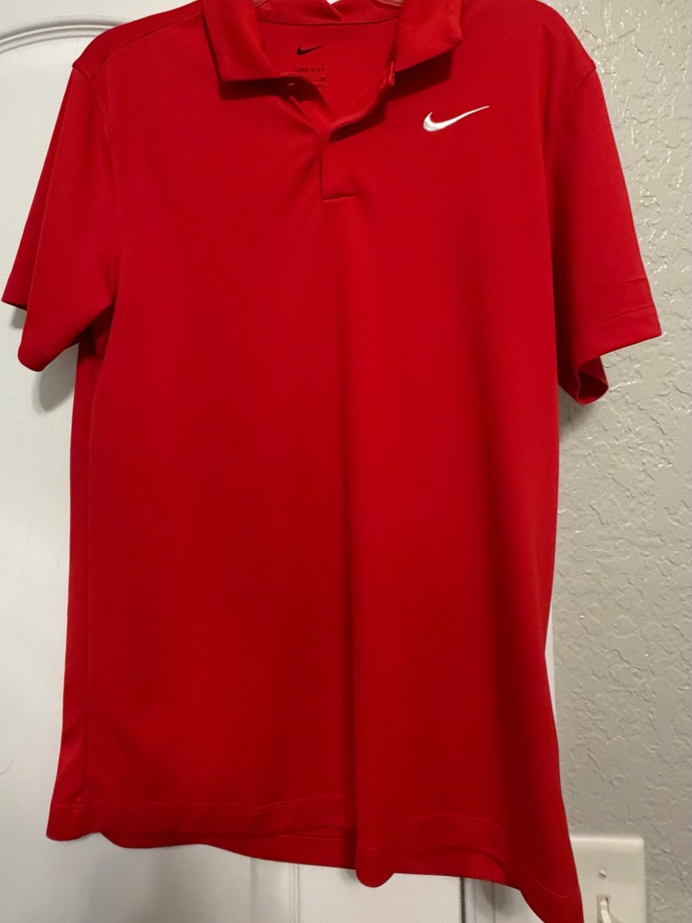 Nike Red Polo Shirt with White Swoosh